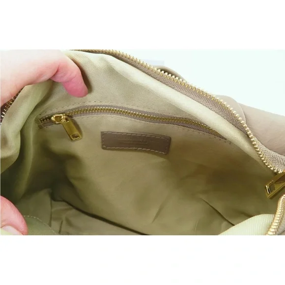 - NWOT Valentina Fiore Basket Weave Bag Taupe - Picture 6 of 7